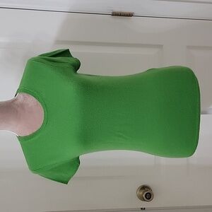 Gap, Size M Bright Lime Greenish 100% Cashmere Short Sleeve Sweater T-Shirt